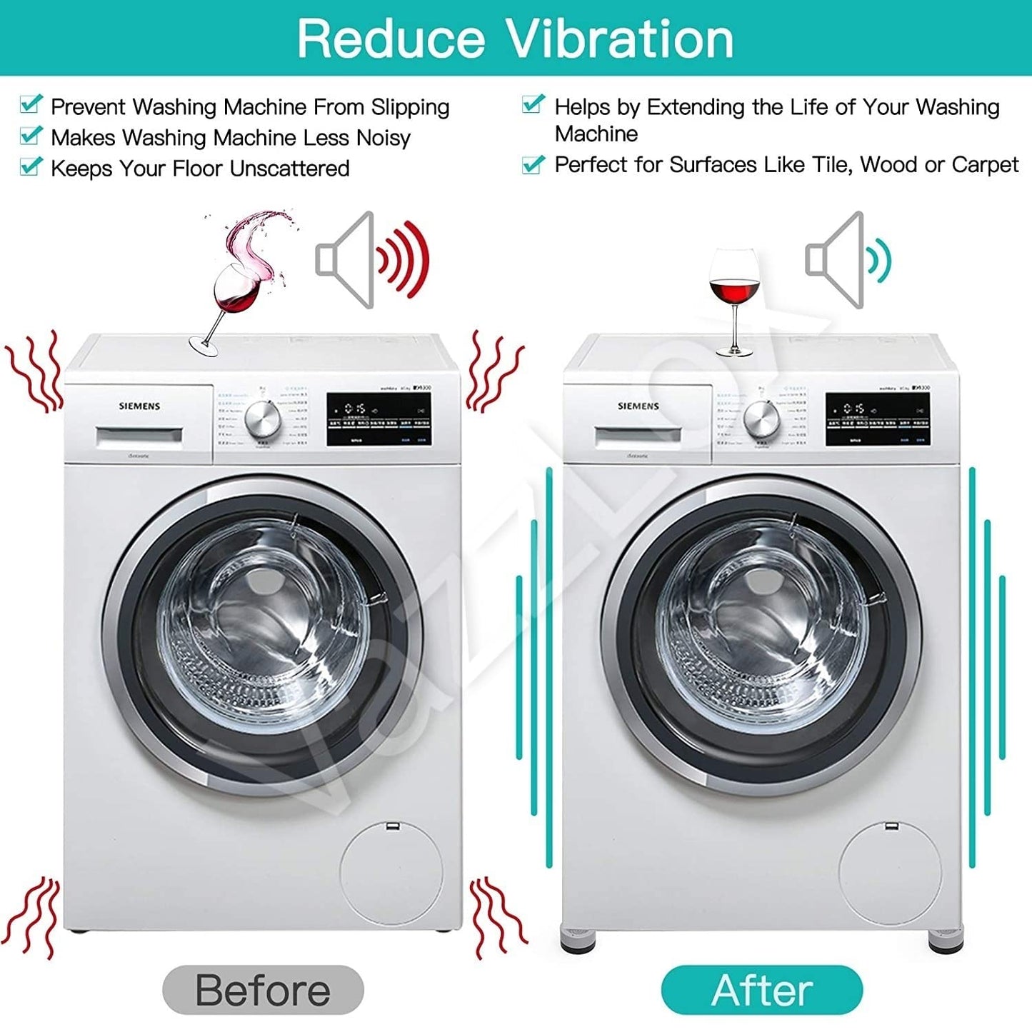 Anti-Vibration Washing Machine Pad + Washing Machine Cleaning Tablets FREE