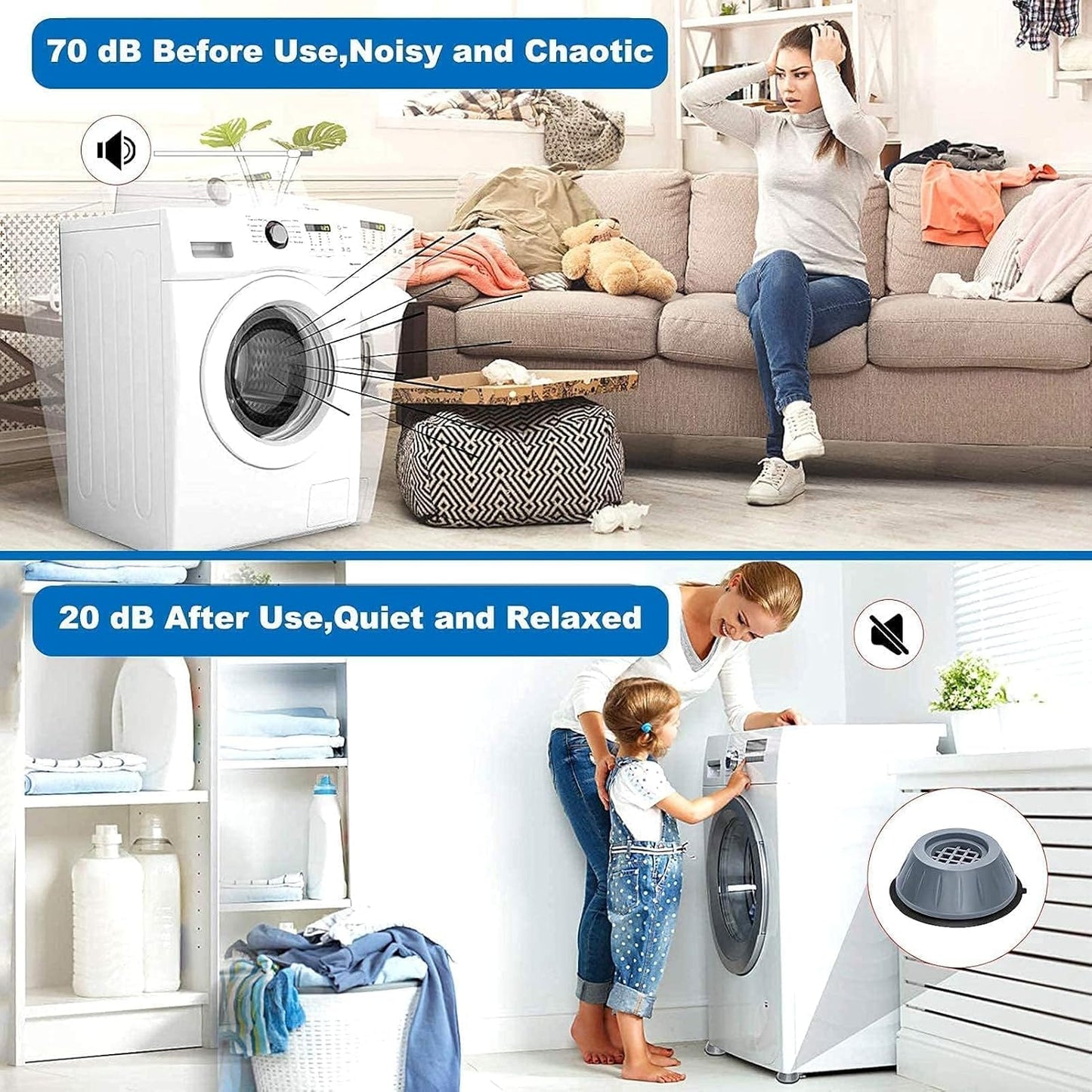 Anti-Vibration Washing Machine Pad + Washing Machine Cleaning Tablets FREE